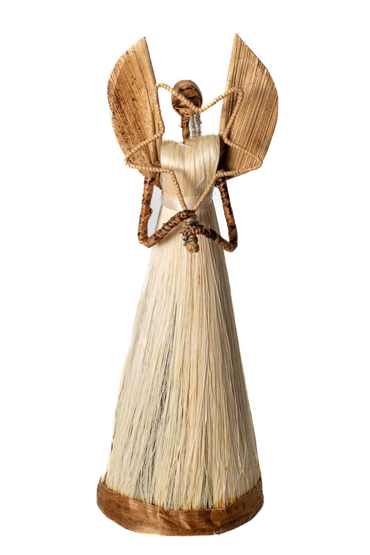 ÄNGEL 21 cm stjärna sisal bananfiber