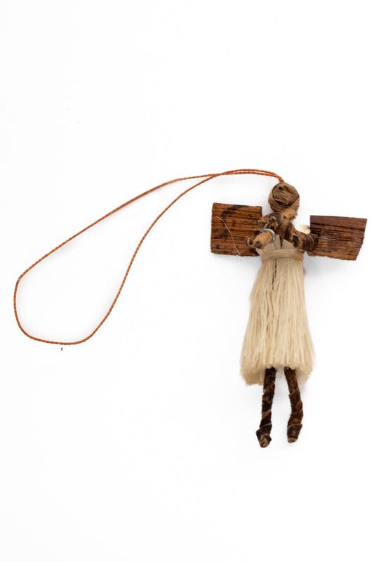 ÄNGEL 8 cm flöjt hängande sisal bananfiber