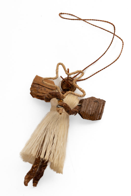 ÄNGEL 8 cm stjärna hängande sisal bananfiber