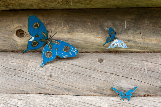 Blå fjäril 19 cm återbruk