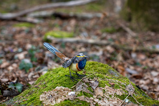Blåhake fågel 15 cm återbruk