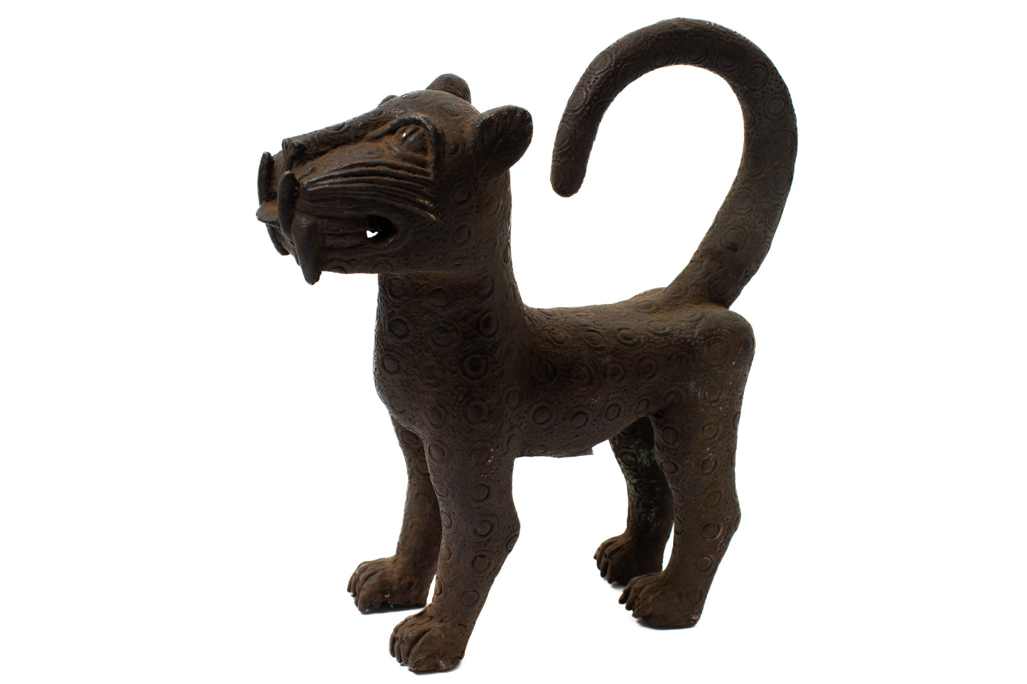 Bronsstaty 37 cm leopard Benin