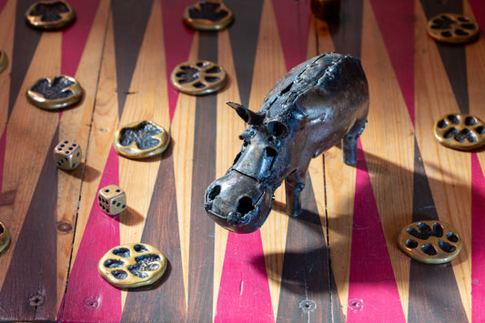 Brun flodhäst 14 cm återbruk