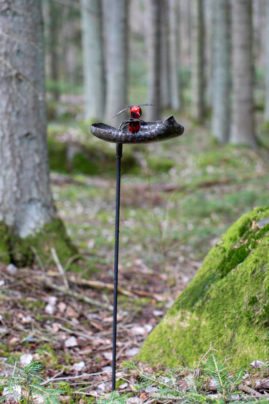 Stående fågelbad röda fåglar återbruk