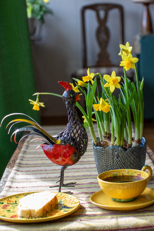 Färgglad tupp nät 24 cm återbruk