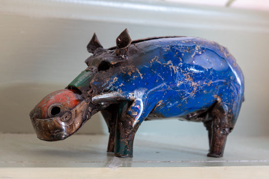 Färgglad flodhäst 15 cm återbruk