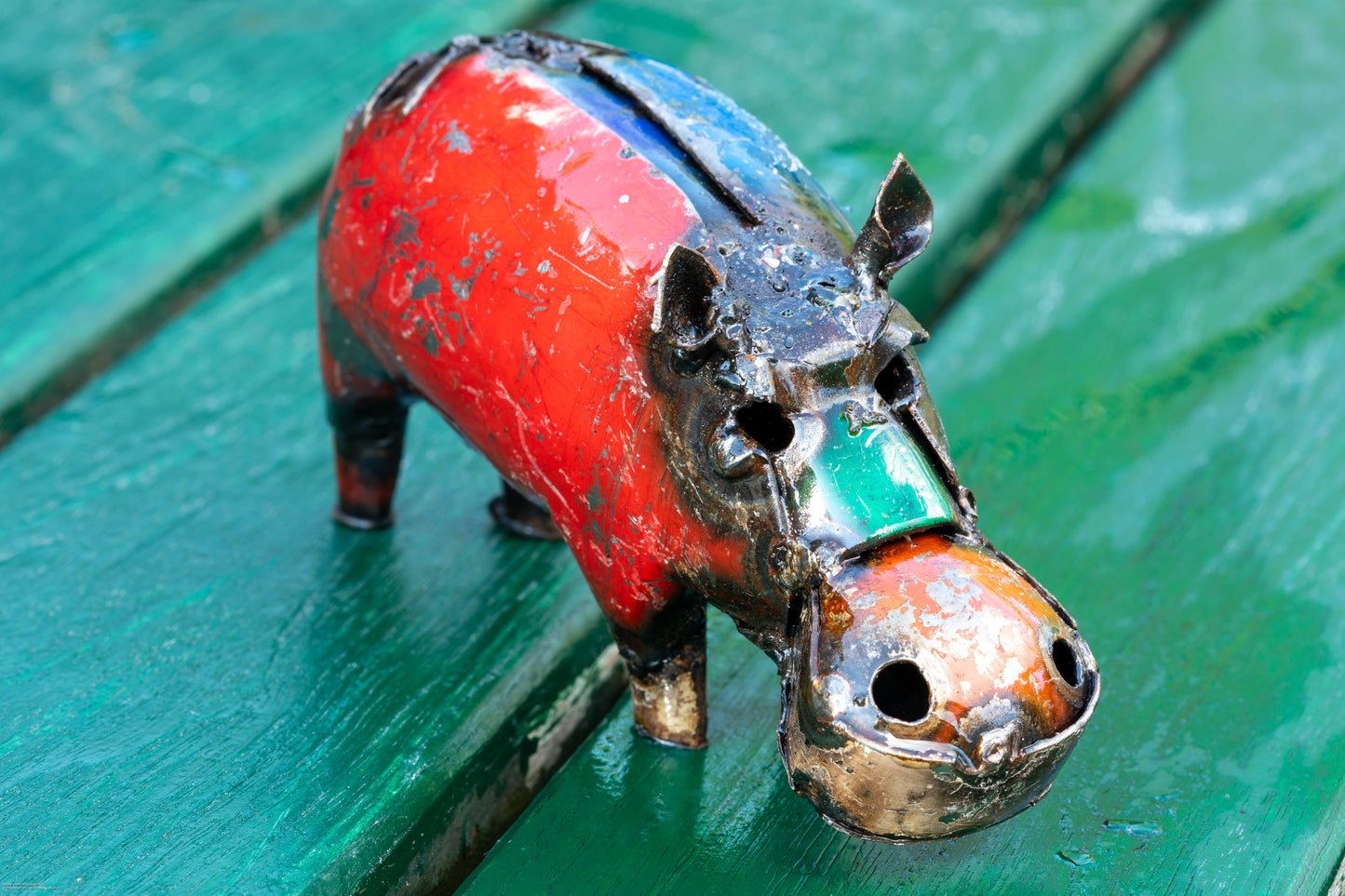 Färgglad flodhäst 15 cm återbruk