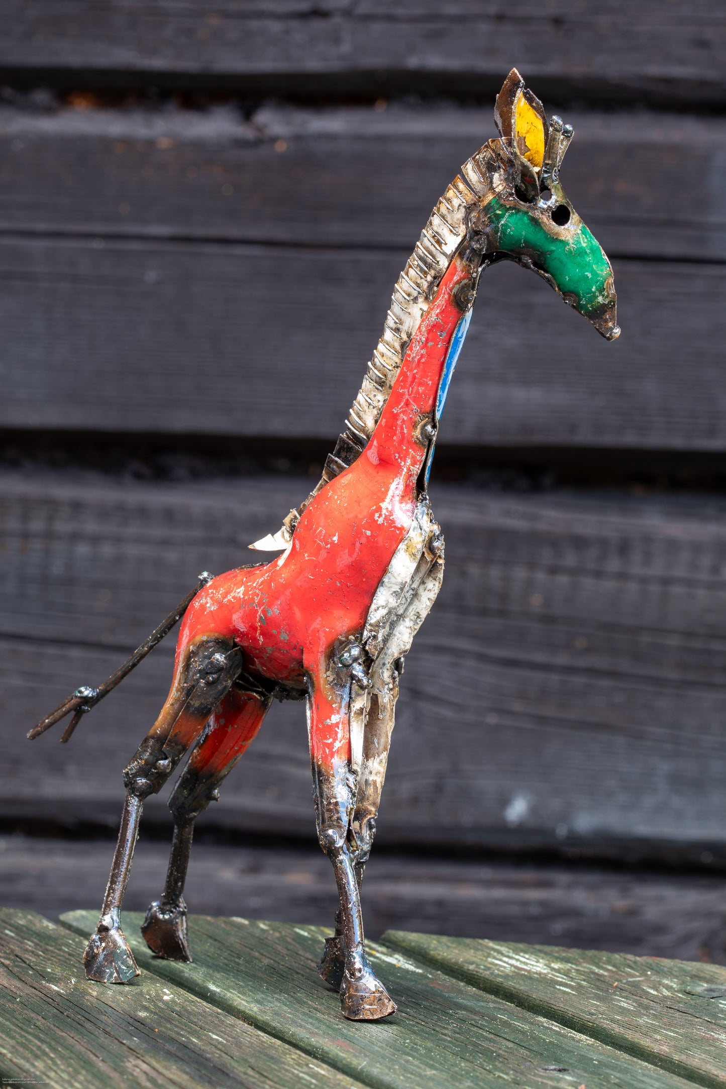 Färgglad slank giraff 30 cm återbruk