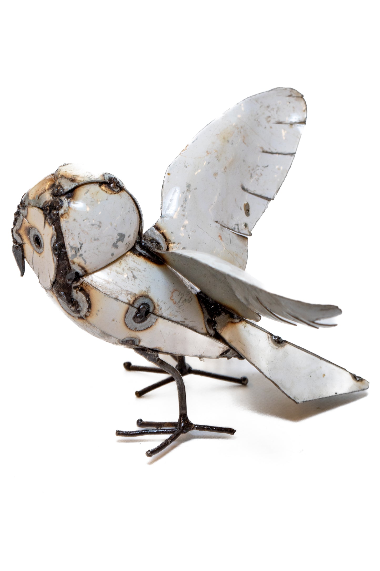 Flaxande vit UGGLA 12 cm återbruk