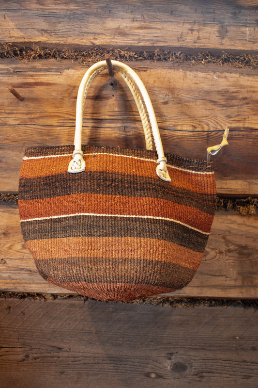 Fodrad shopper väska 25 cm BAOBAB läder