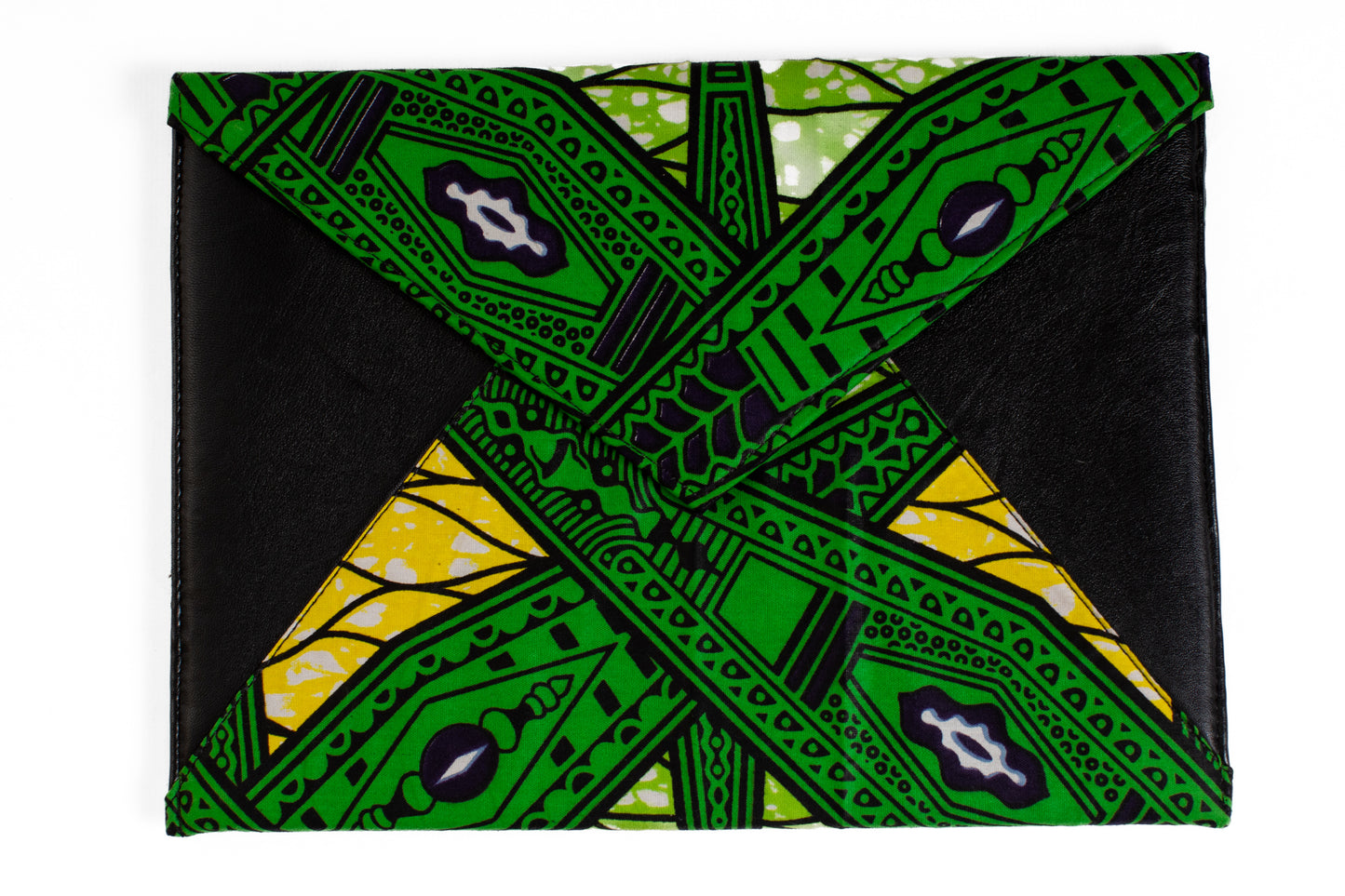 Fodral kitenge läder gröngul