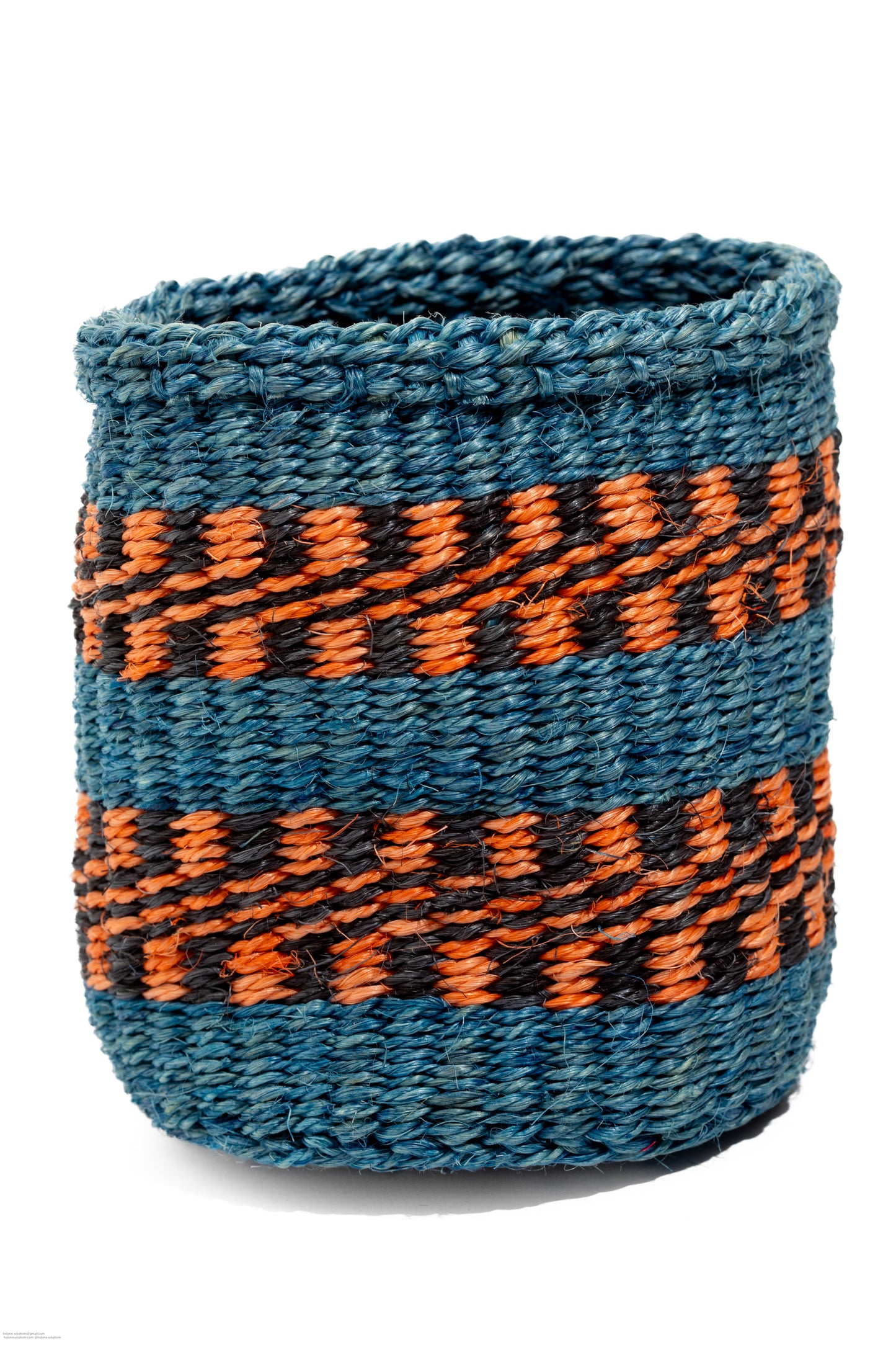 Förvaringskorg 12 cm blå/orange/svart sisal
