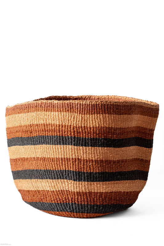 Förvaringskorg 31 cm randig brun svart sisal