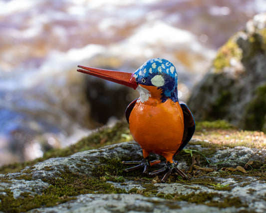 KUNGSFISKARE målad 10 cm återbruk