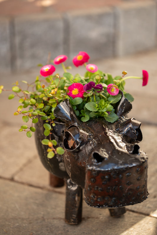 Kruka flodhäst 32 cm återbruk