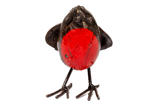 Röd fågel robin 16 cm återbruk