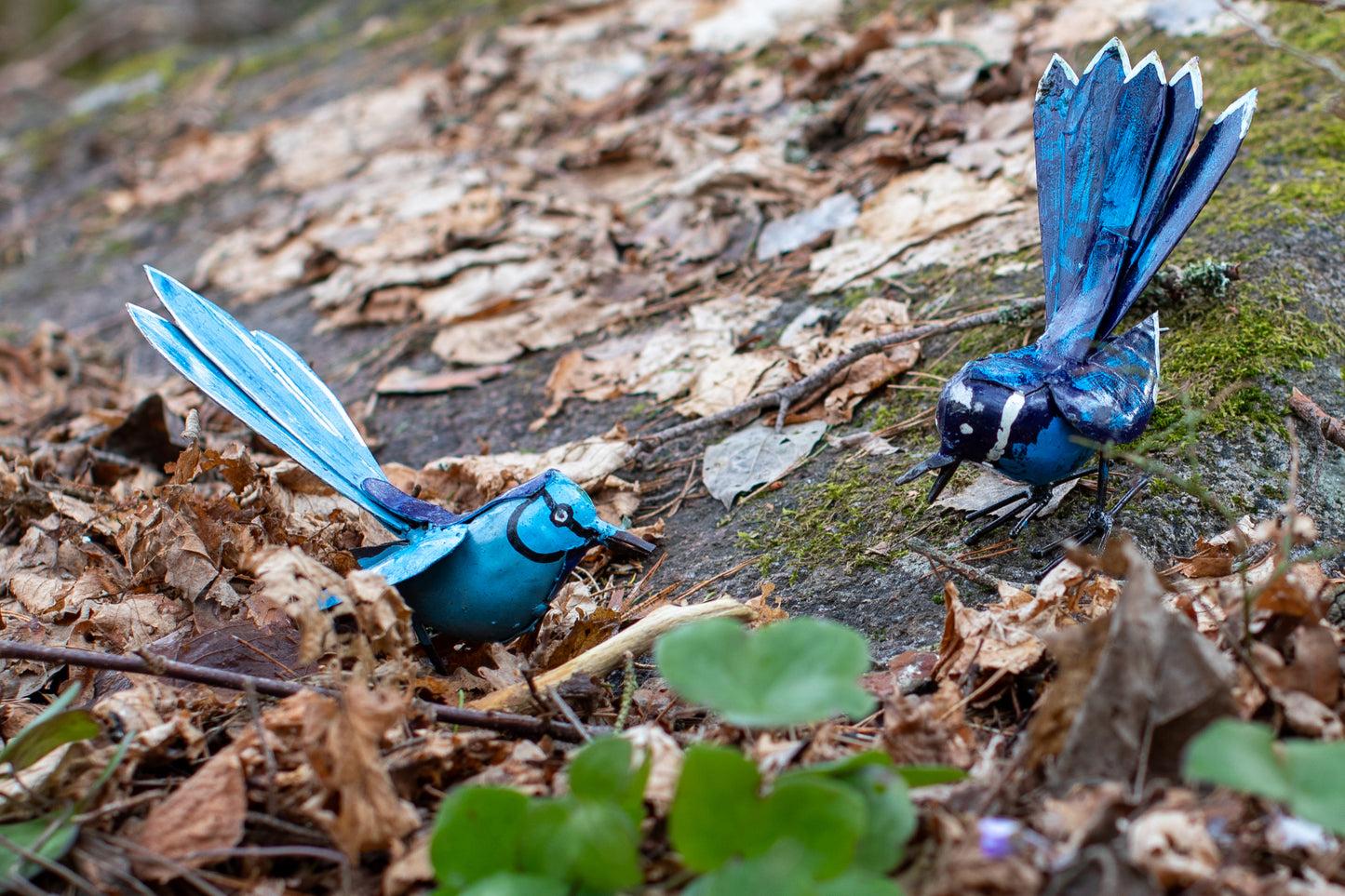 Blå fågel spretig 15 cm återbruk