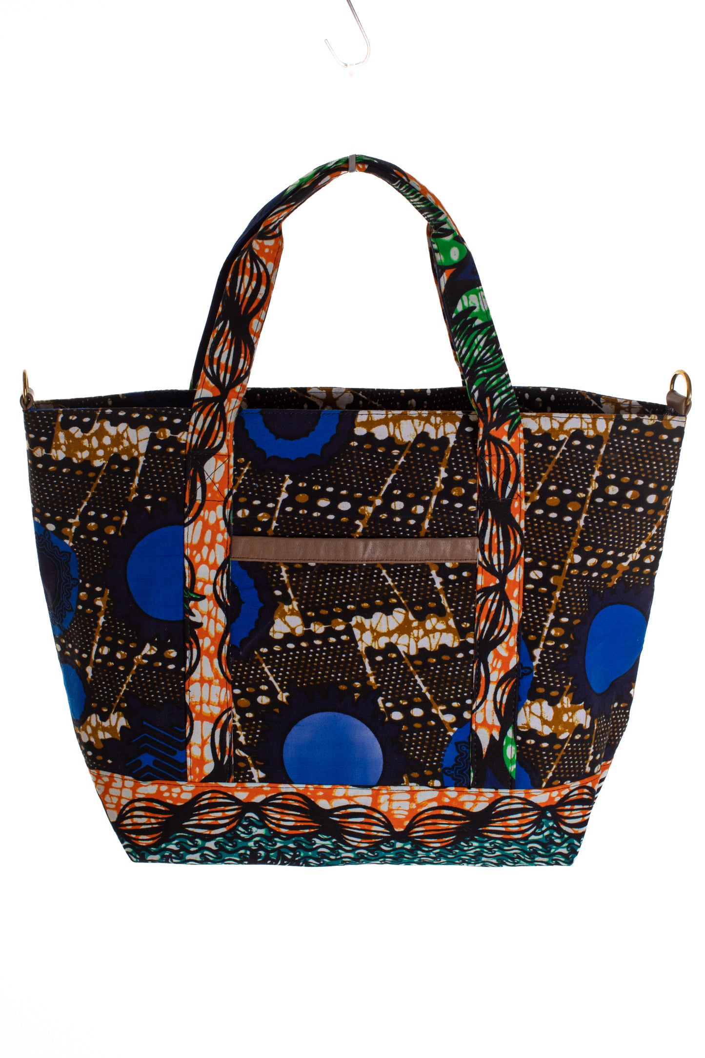 Toteväska kitenge blåbrun orange