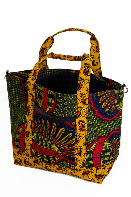 Toteväska kitenge orangegrön