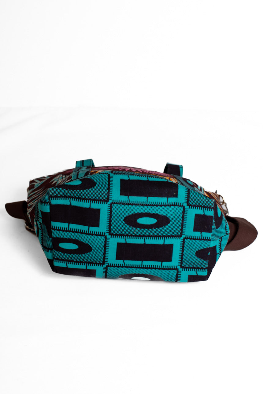 Toteväska kitenge turkosrosa