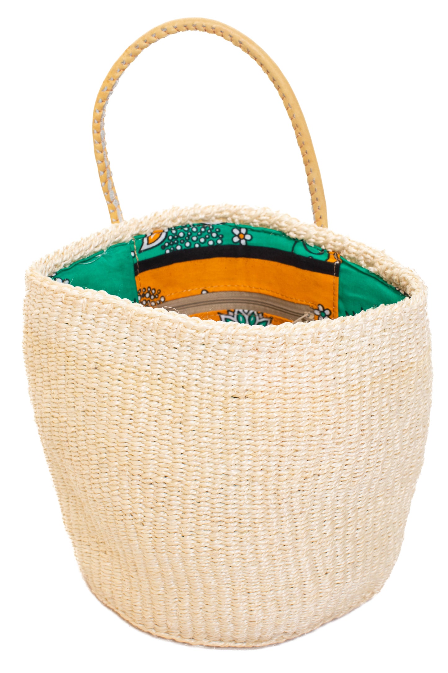 Väggkorg 23 cm vit sisal kanga