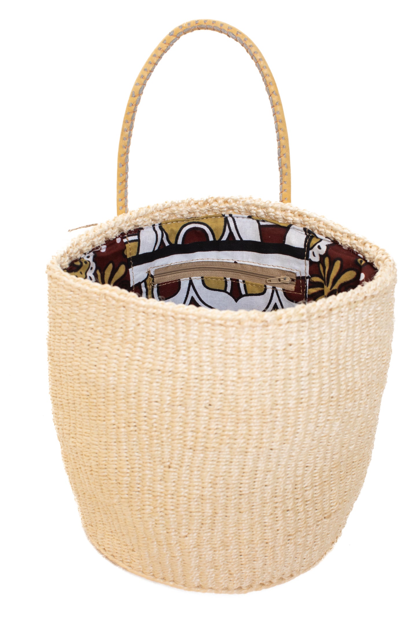 Väggkorg 23 cm vit sisal kanga