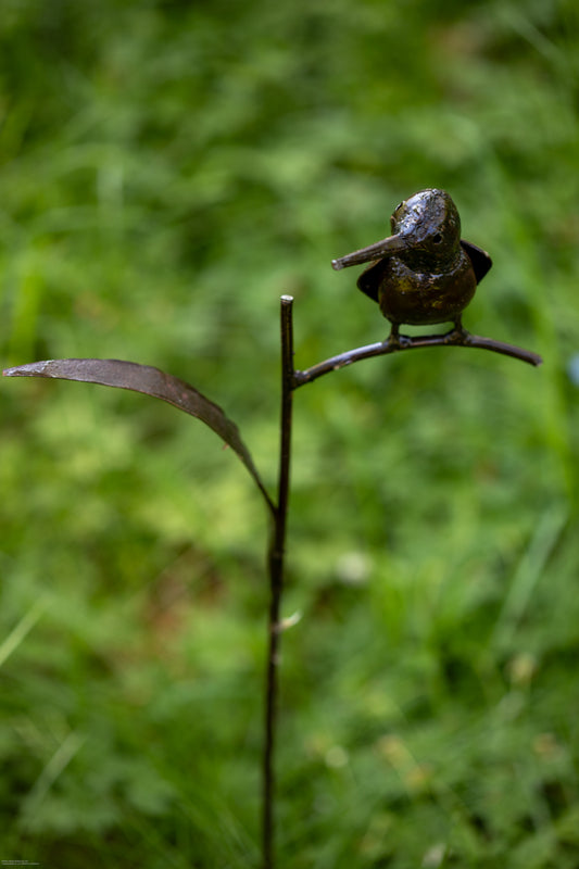 Brun kungsfiskare på strå 90 cm återbruk