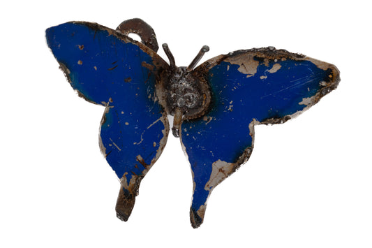 Blå fjäril 13 cm återbruk