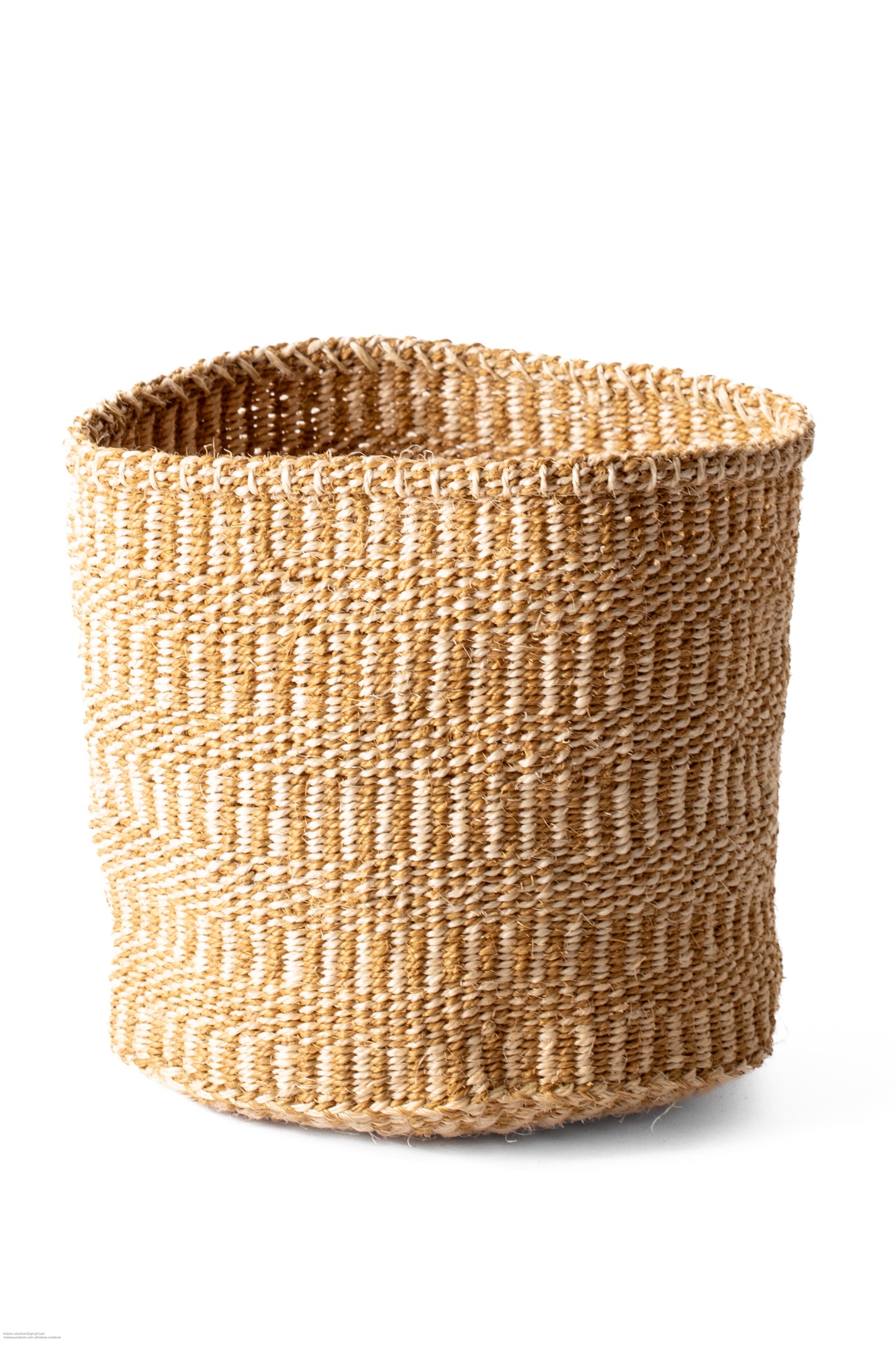 Förvaringskorg 20 cm mönstrad sand vit sisal