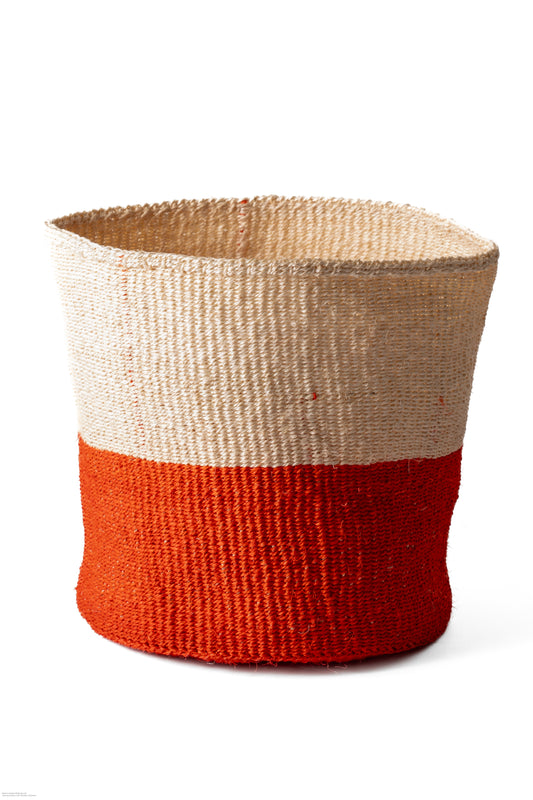 Förvaringskorg 23 cm vit orange sisal