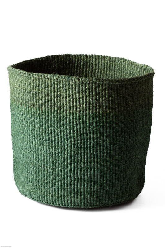 Förvaringskorg 26 cm grön sisal