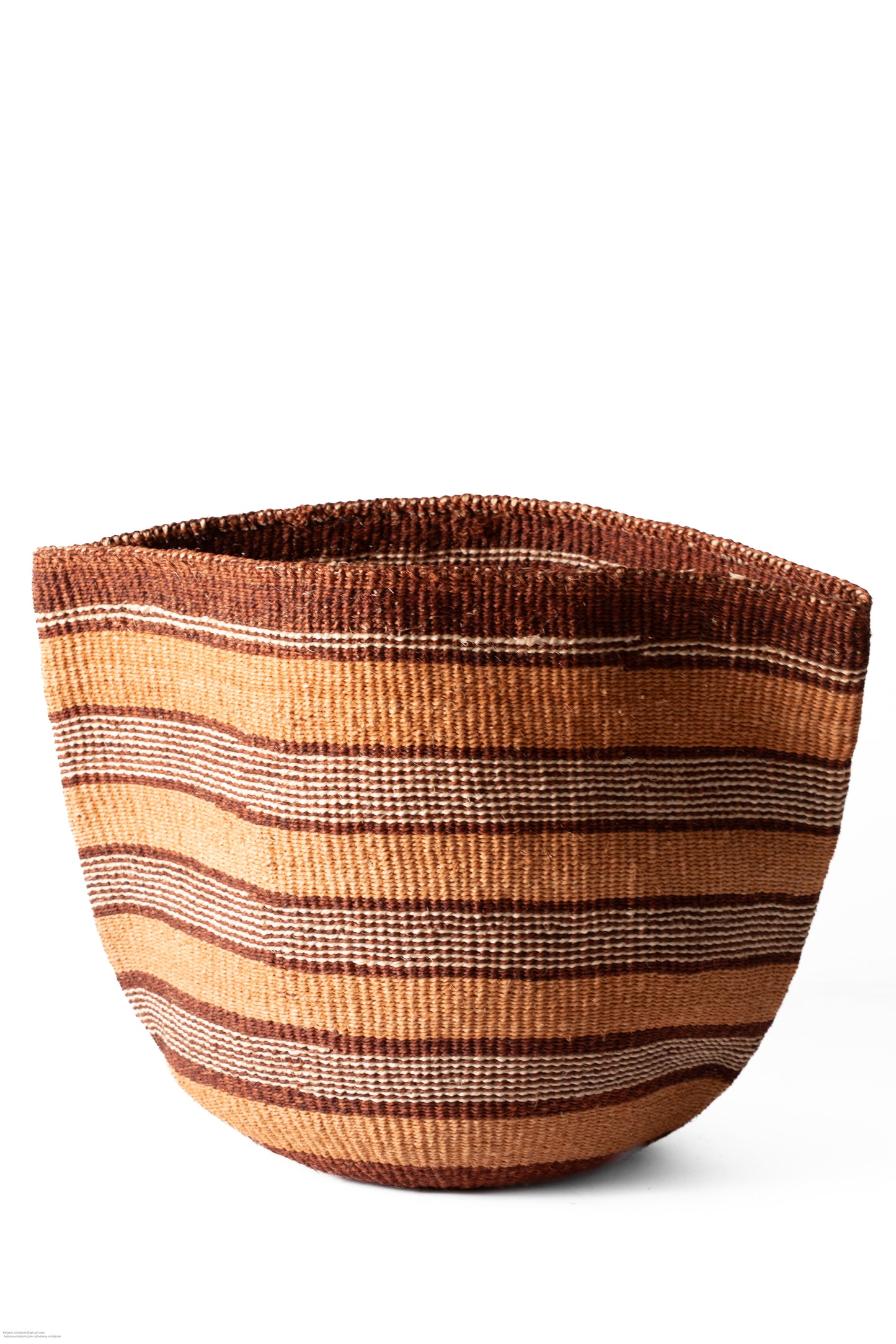 Förvaringskorg 33 cm randig sand brun vit sisal