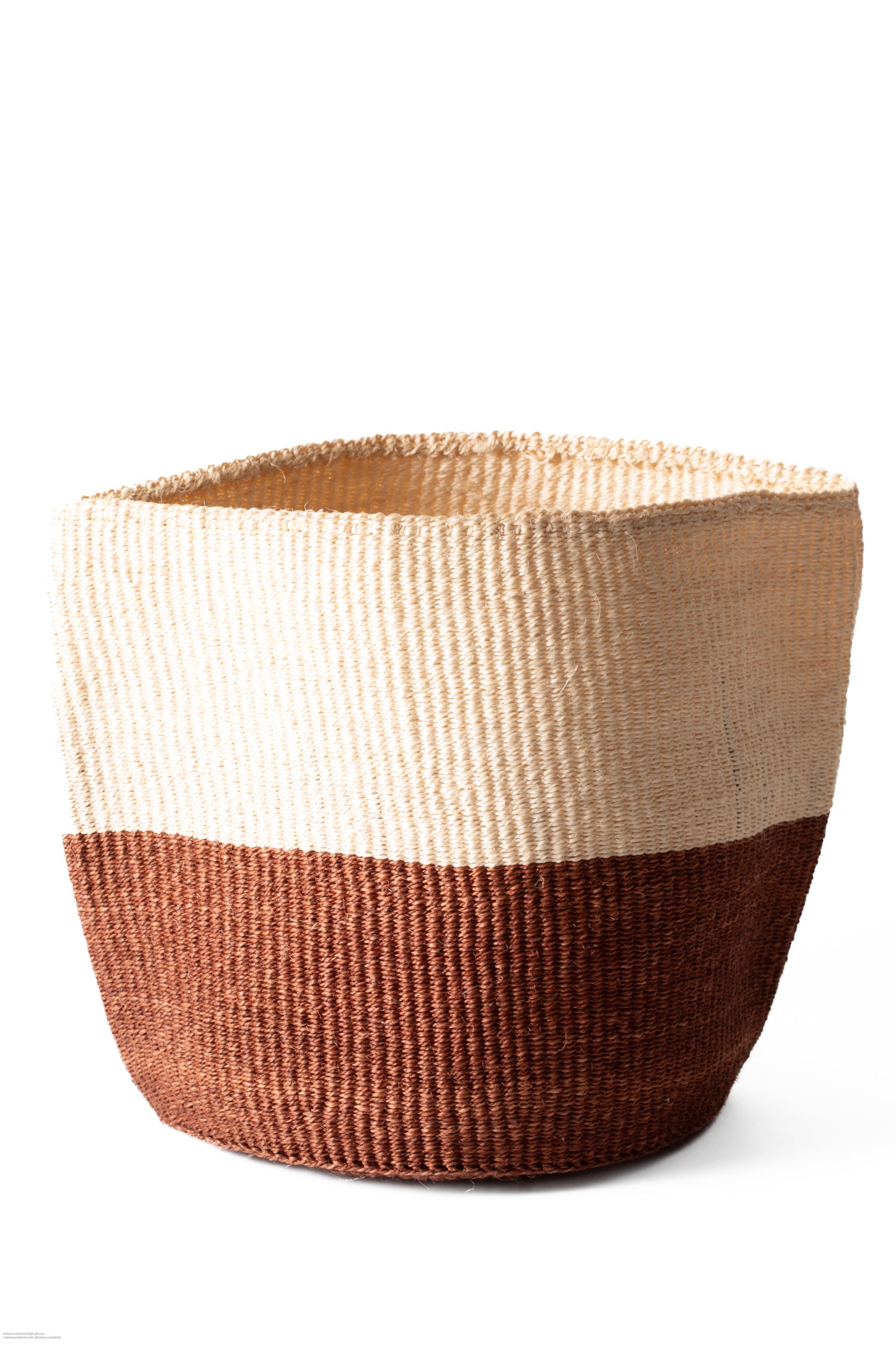 Förvaringskorg 33 cm vit brun sisal