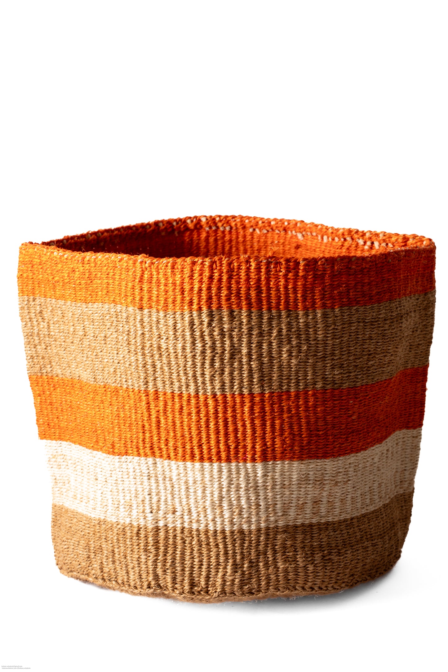 Förvaringskorg 37 cm randig orange sand sisal