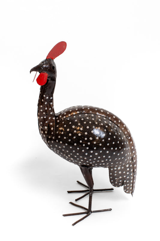 Målad PÄRLHÖNA 48 cm återbruk