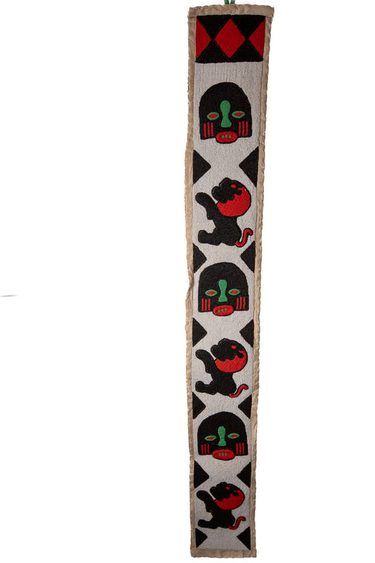 Pärlbroderad väggpanel Yoruba lejon