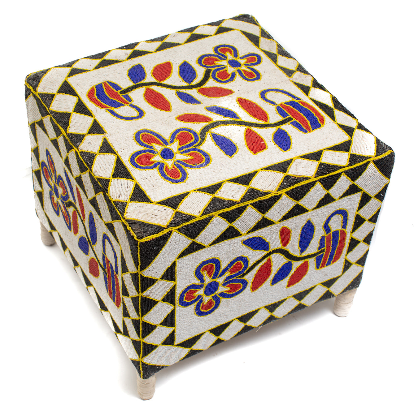 Pärlbroderat bord Yoruba