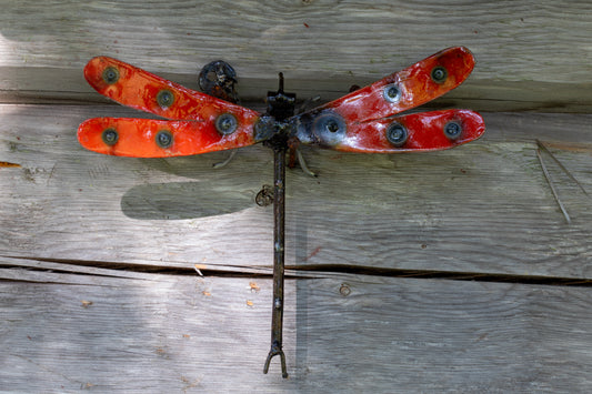 Röd trollslända 22 cm återbruk
