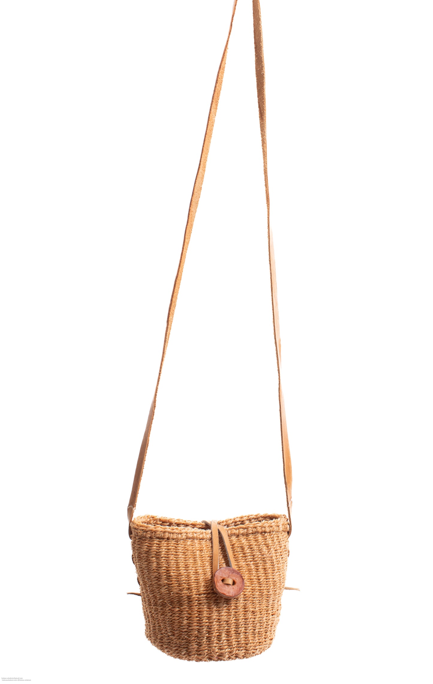 Väska 13 cm sand SISAL läder