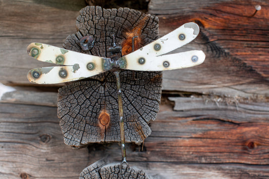 Vit trollslända 22 cm återbruk